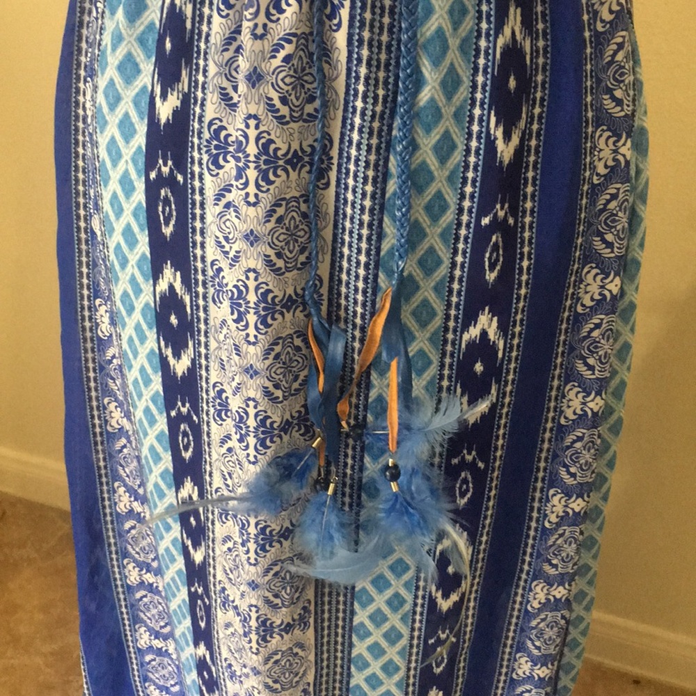 Blue and white sundress‎ maxi dress size medium - Picture 3 of 8